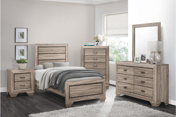 Beechnut Light Contemporary Faux Wood Veneer Wood And Engineered Wood Youth Panel Bedroom Set - Ella Furniture