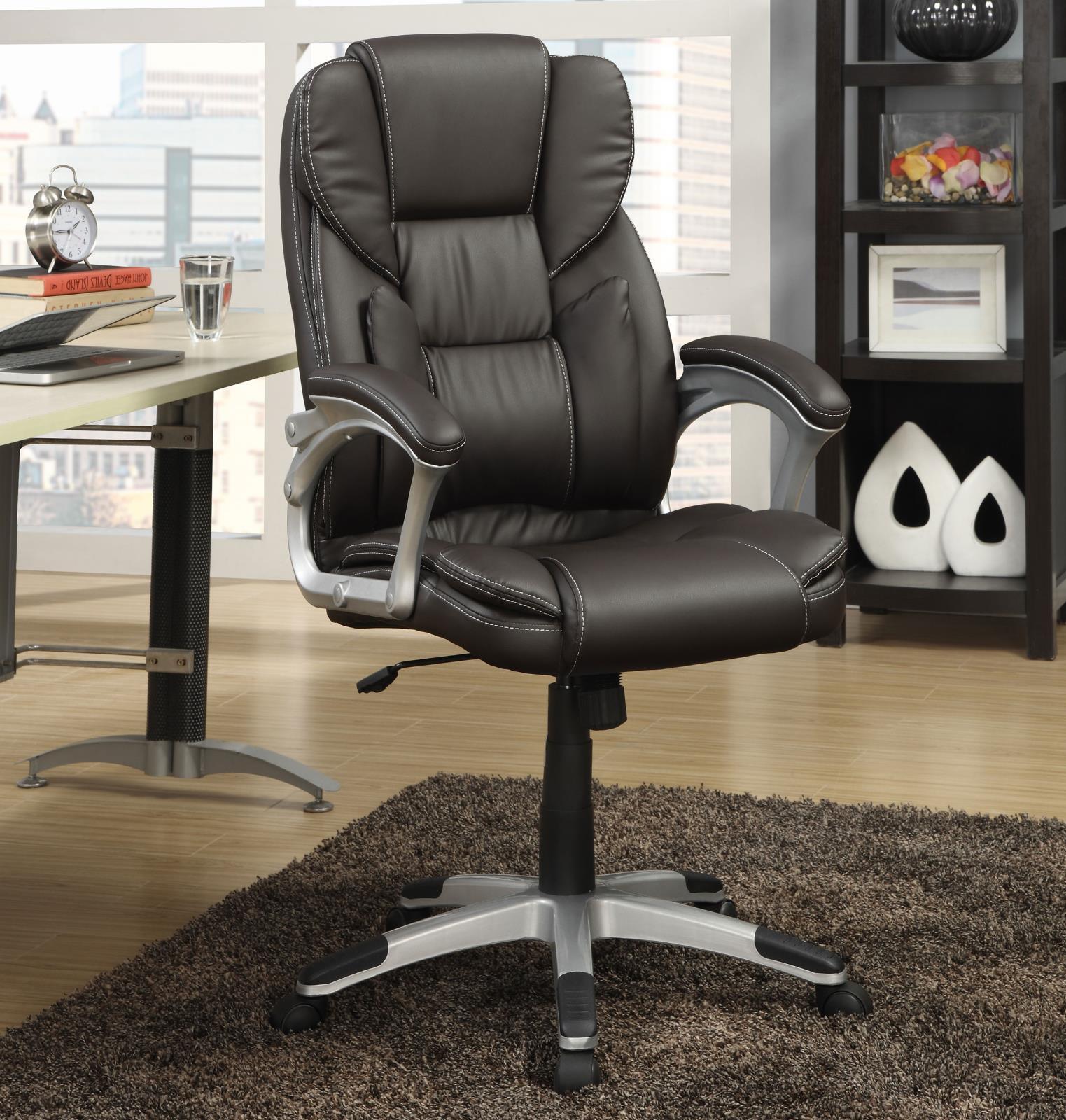 Dark Brown Upholstered Office Chair 800045 - Ella Furniture