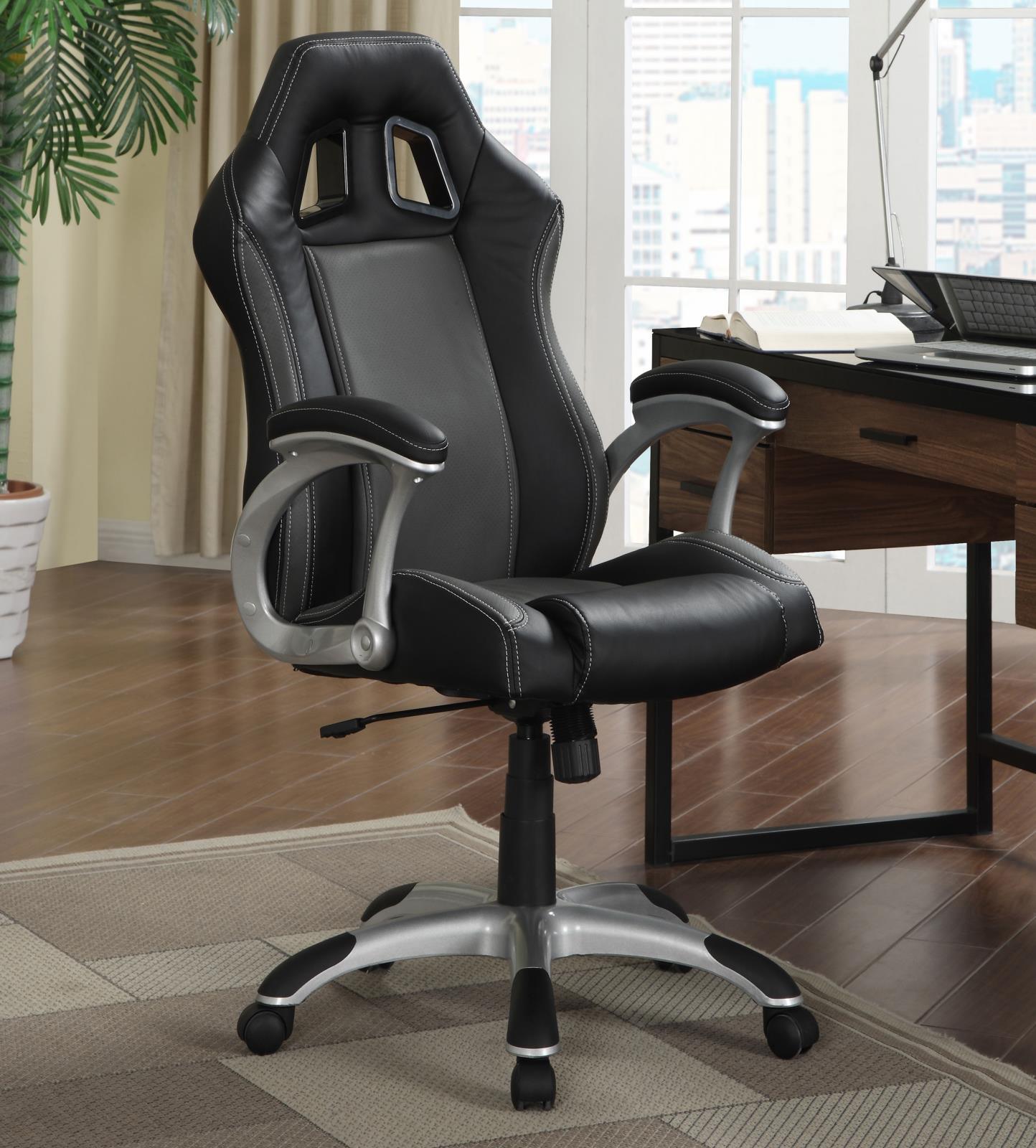 Black Upholstered Office Chair 800046 - Ella Furniture