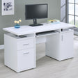 Tracy White And Silver Office Desk 800108 - Ella Furniture