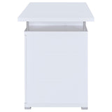 Tracy White And Silver Office Desk 800108 - Ella Furniture
