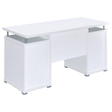Tracy White And Silver Office Desk 800108 - Ella Furniture