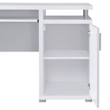 Tracy White And Silver Office Desk 800108 - Ella Furniture