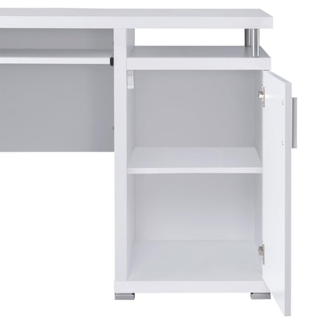 Tracy White And Silver Office Desk 800108 - Ella Furniture