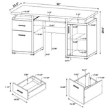 Tracy White And Silver Office Desk 800108 - Ella Furniture
