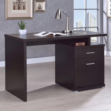 Irving Dark Cappucino Office Desk - Ella Furniture