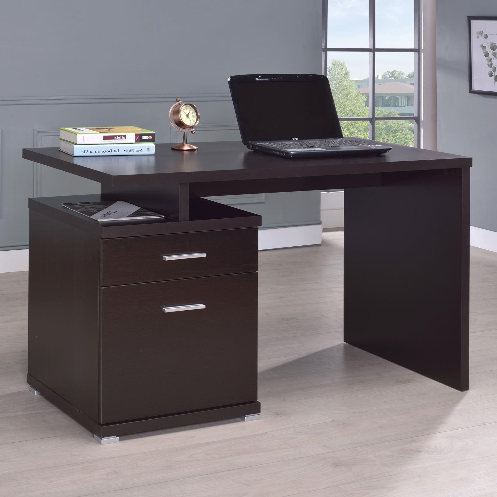 Irving Dark Cappucino Office Desk - Ella Furniture