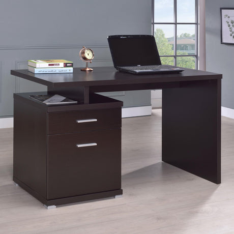 Irving Dark Cappucino Office Desk - Ella Furniture
