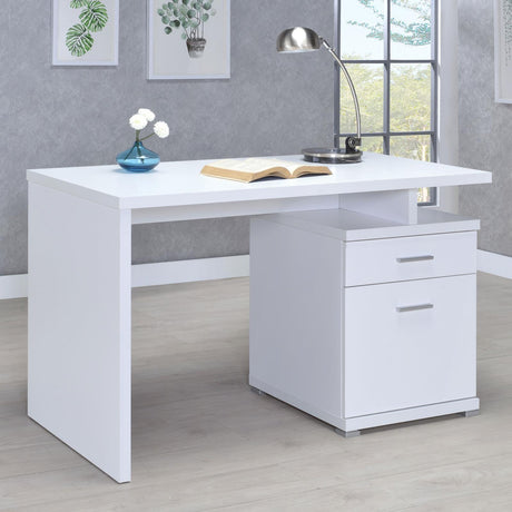 Irving White Office Desk - Ella Furniture