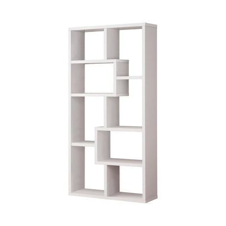 Theo 10-Shelf Bookcase White - Ella Furniture