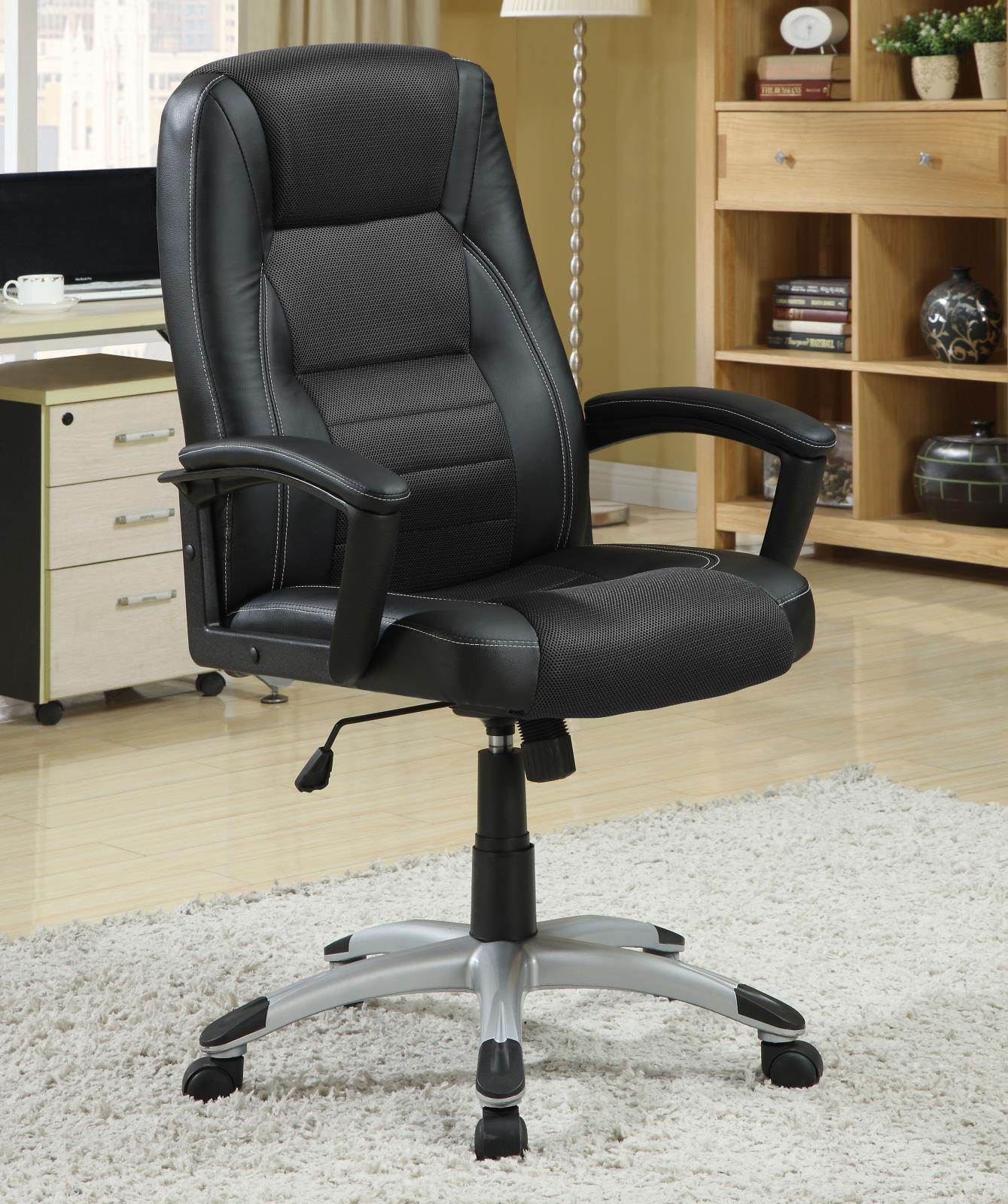 Black Upholstered Office Chair 800209 - Ella Furniture