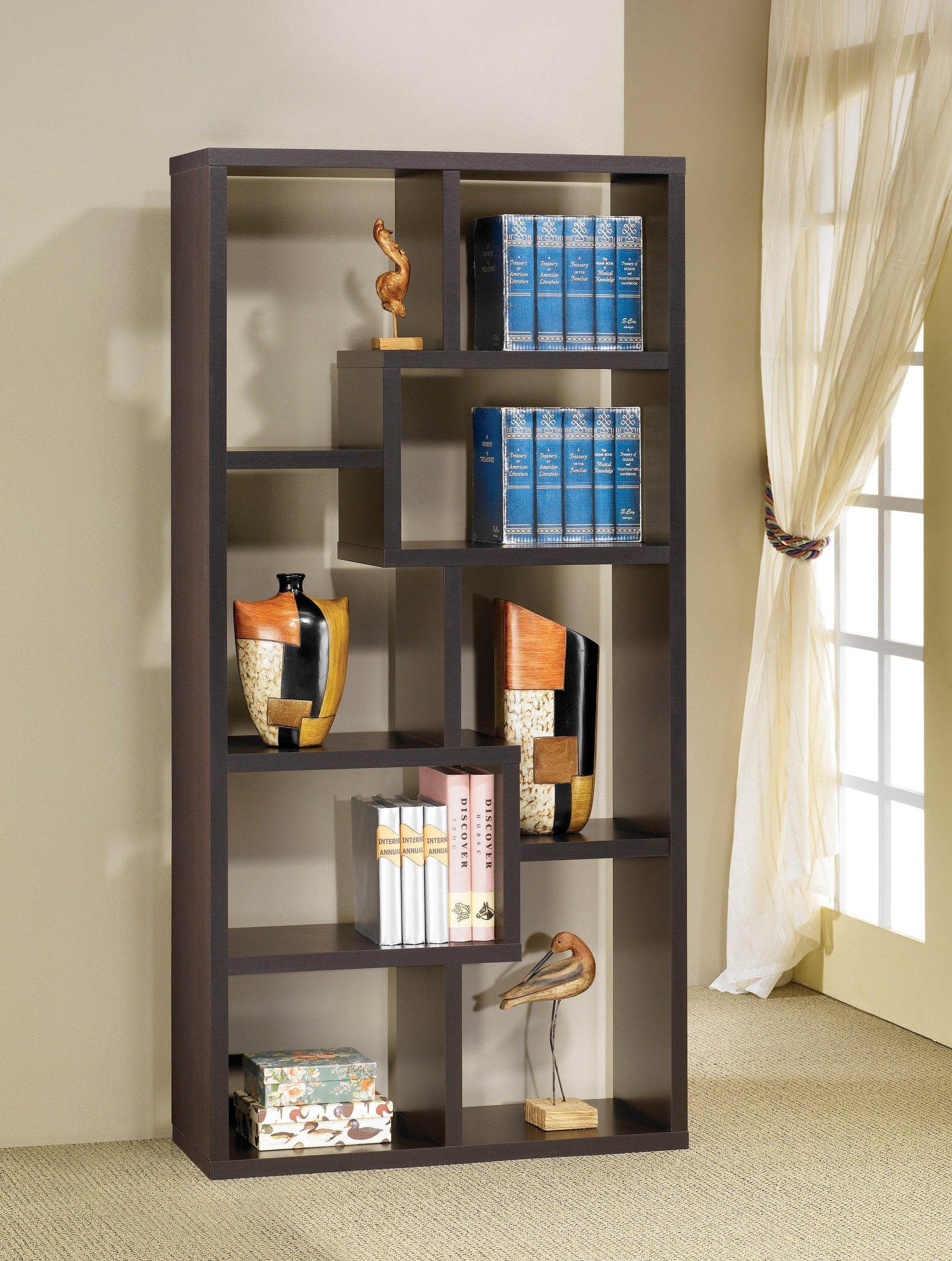 Theo 10-Shelf Bookcase White - Ella Furniture