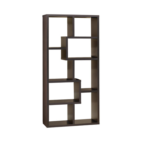 Theo 10-Shelf Bookcase Cappuccino - Ella Furniture
