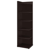 Pinckard 6-Tier Corner Bookcase Cappuccino - Ella Furniture