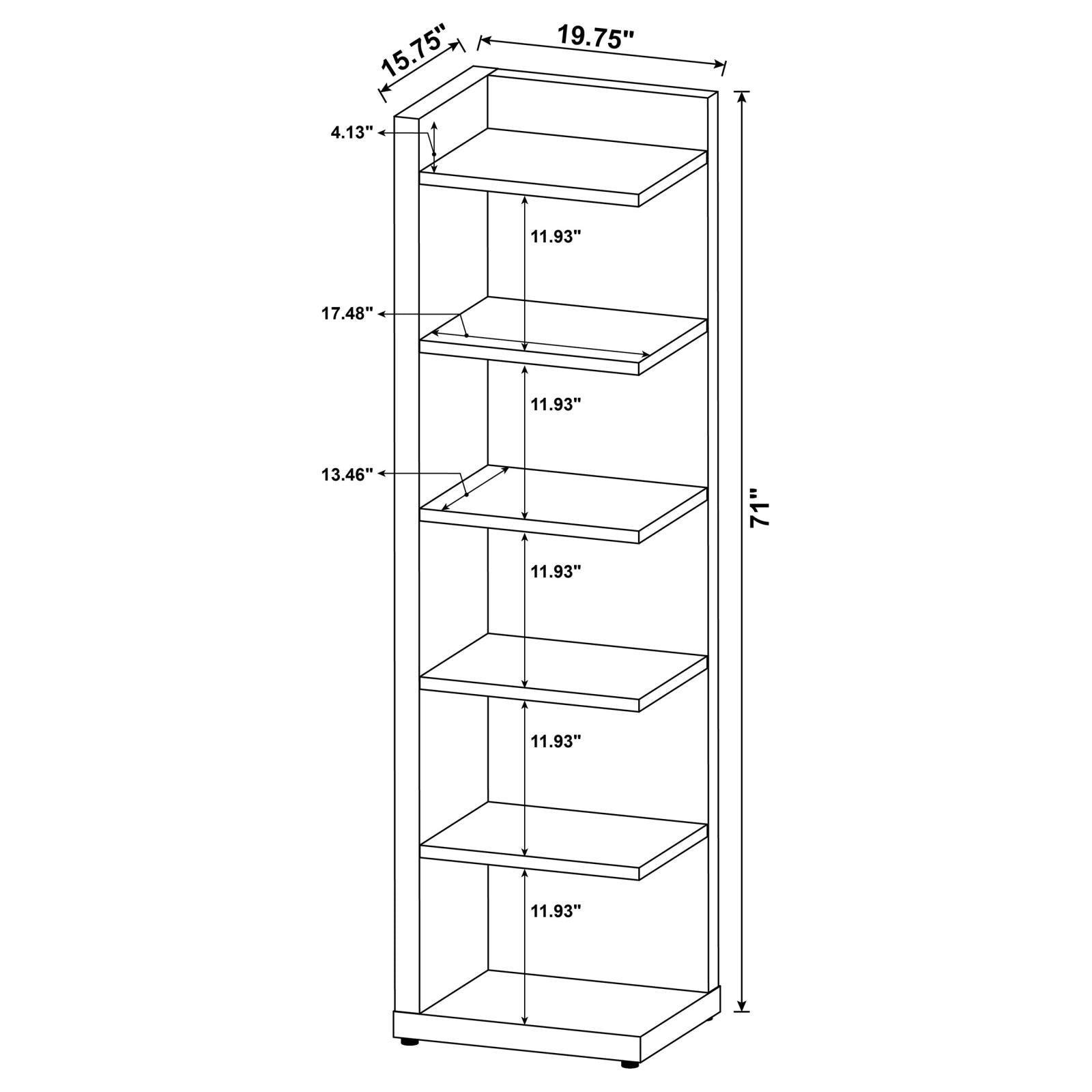 Pinckard 6-Tier Corner Bookcase Cappuccino - Ella Furniture