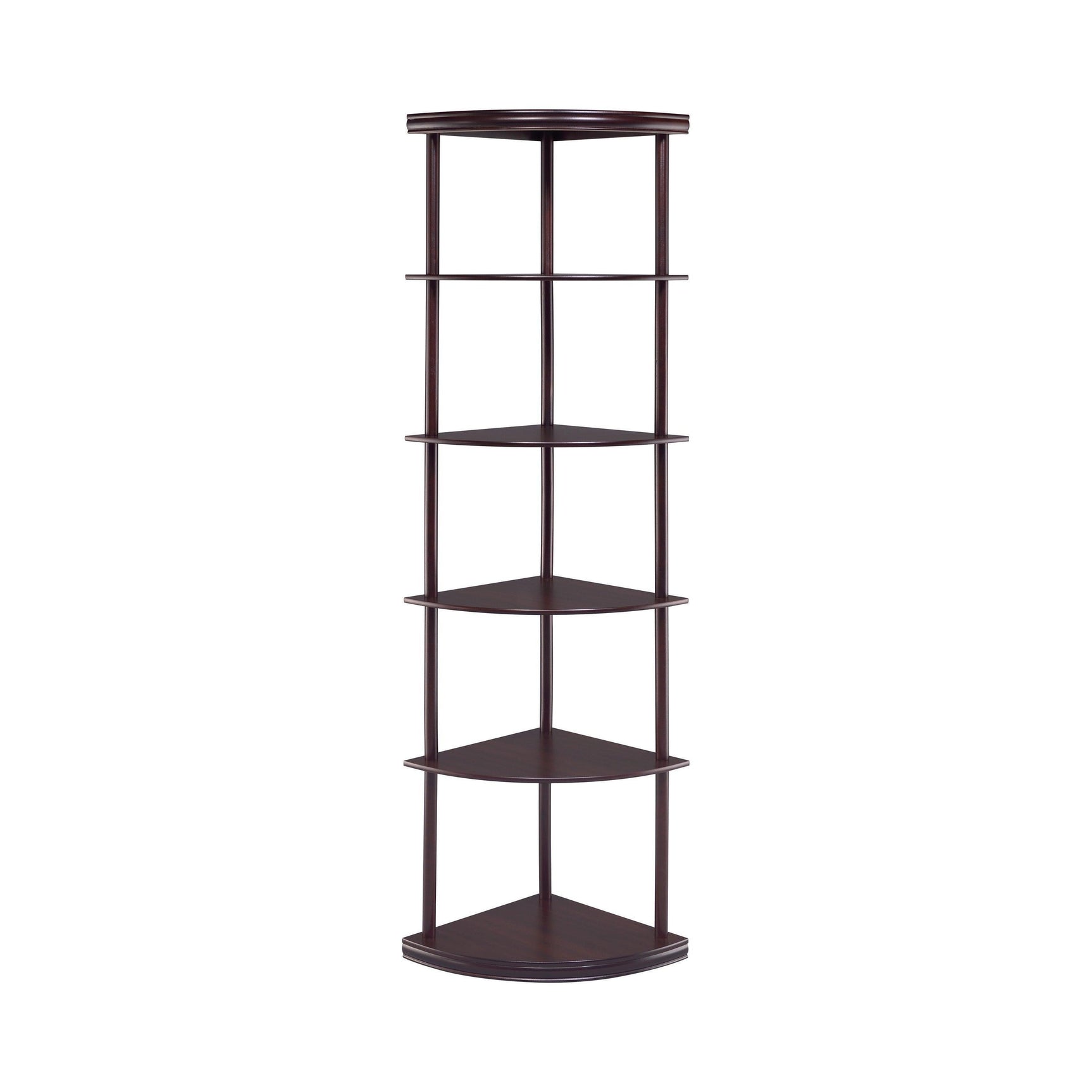 Bonwick 5-Shelf Corner Bookshelf Cappuccino - Ella Furniture