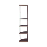 Bonwick 5-Shelf Corner Bookshelf Cappuccino - Ella Furniture