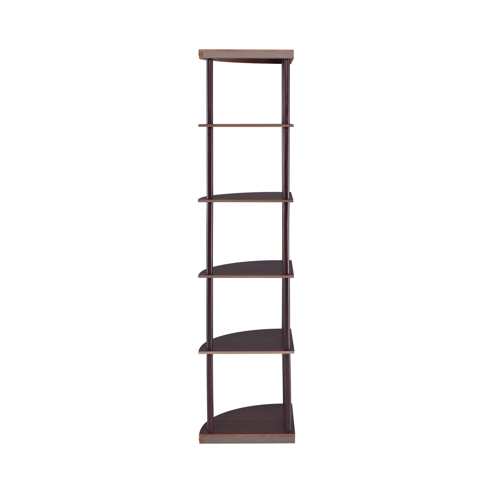 Bonwick 5-Shelf Corner Bookshelf Cappuccino - Ella Furniture