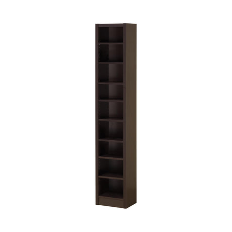 Eliam Rectangular Bookcase With 2 Fixed Shelves Cappuccino - Ella Furniture