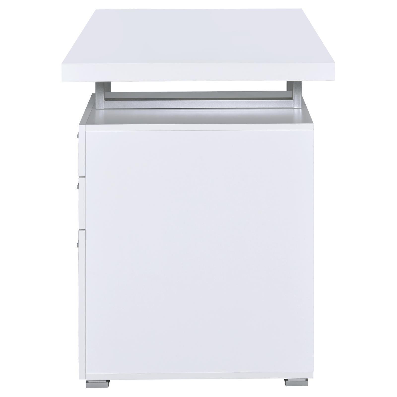 Brennan White/grey/silver Office Desk - Ella Furniture