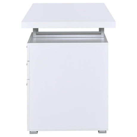 Brennan White/grey/silver Office Desk - Ella Furniture