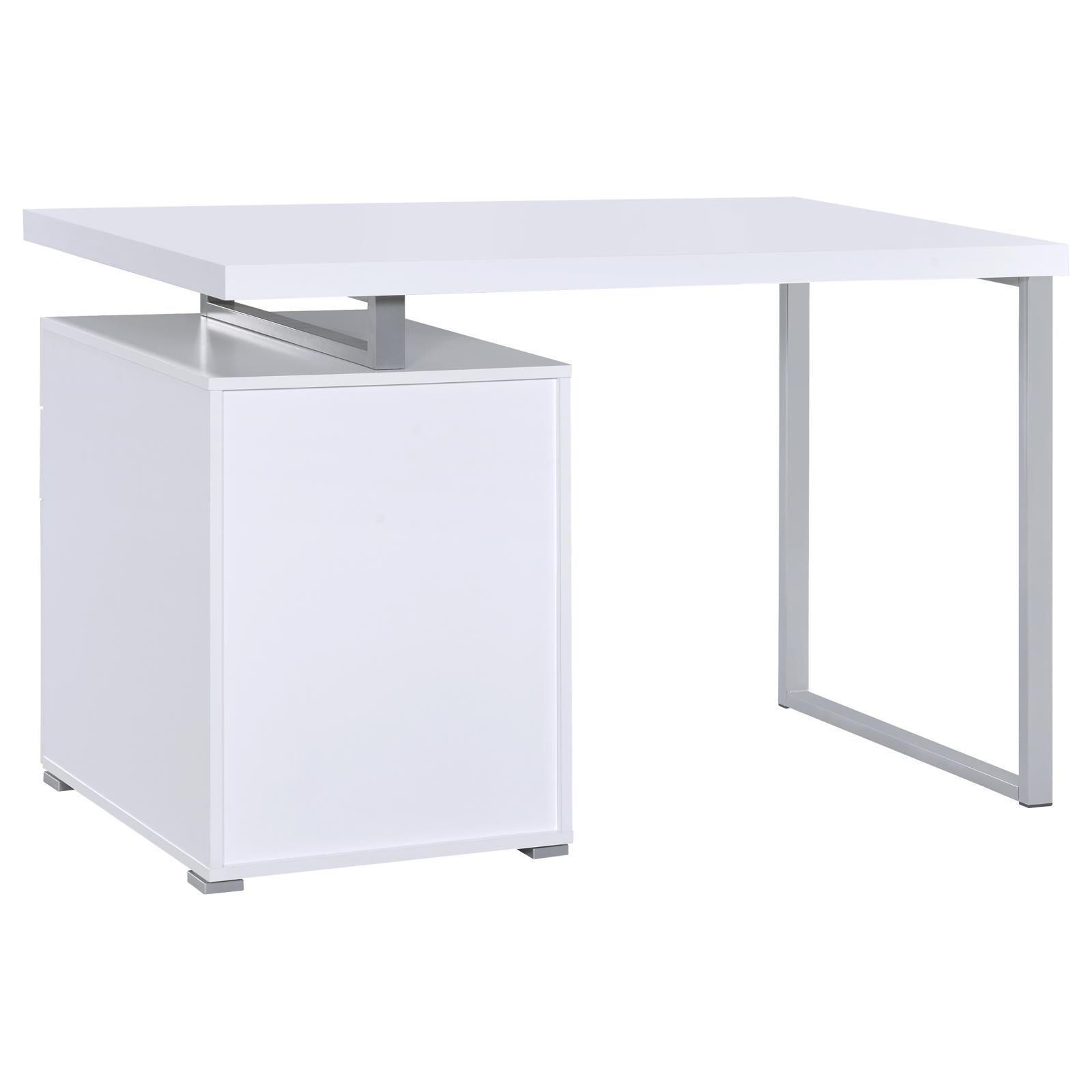 Brennan White/grey/silver Office Desk - Ella Furniture