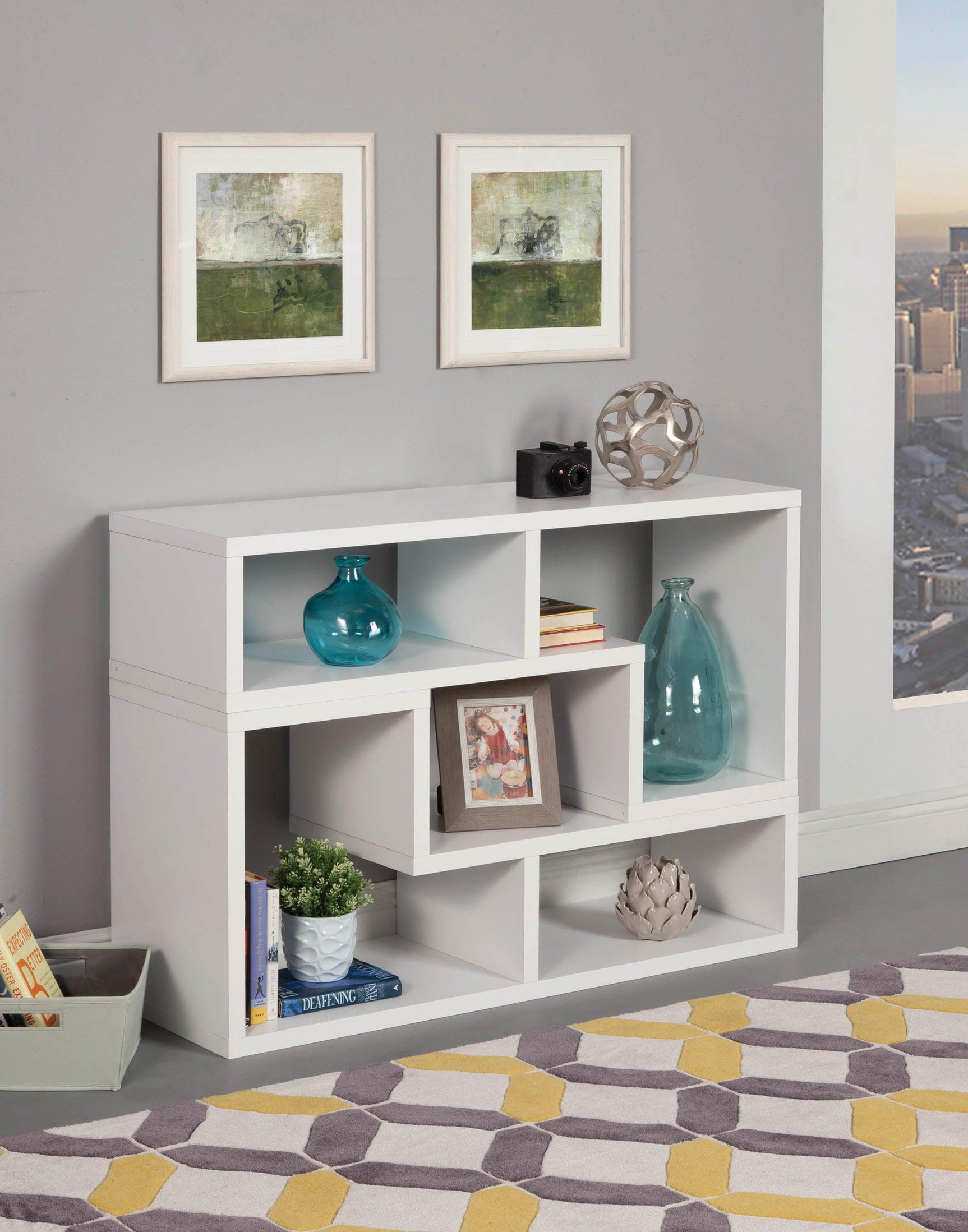 Velma Convertible Tv Console And Bookcase White - Ella Furniture