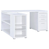 Yvette White L-shape Office Desk - Ella Furniture