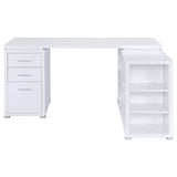 Yvette White L-shape Office Desk - Ella Furniture