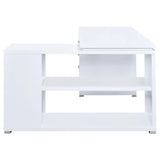 Yvette White L-shape Office Desk - Ella Furniture
