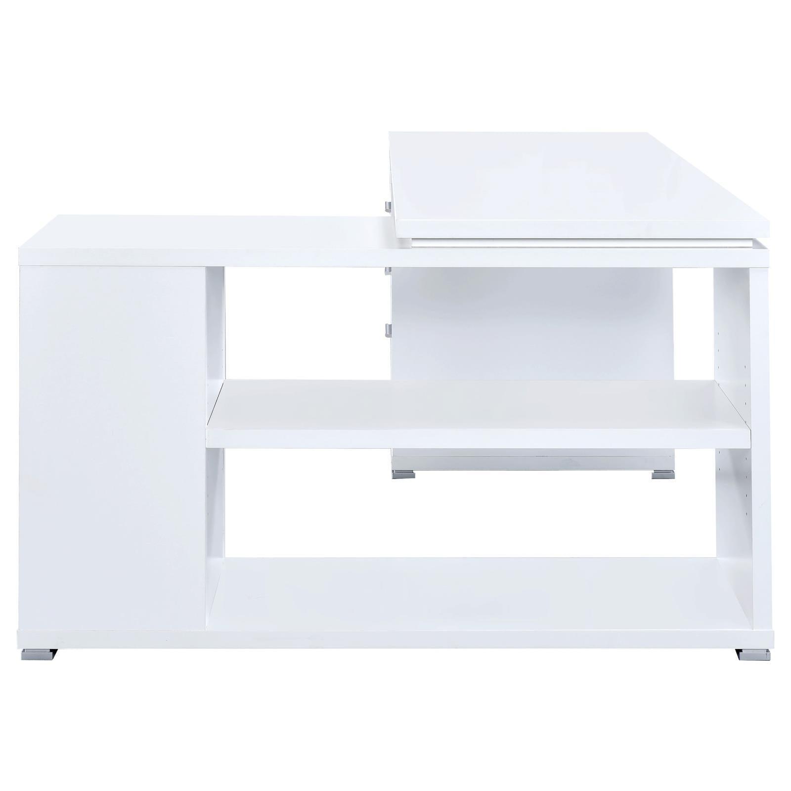 Yvette White L-shape Office Desk - Ella Furniture