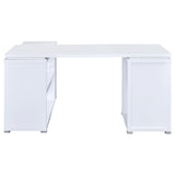 Yvette White L-shape Office Desk - Ella Furniture
