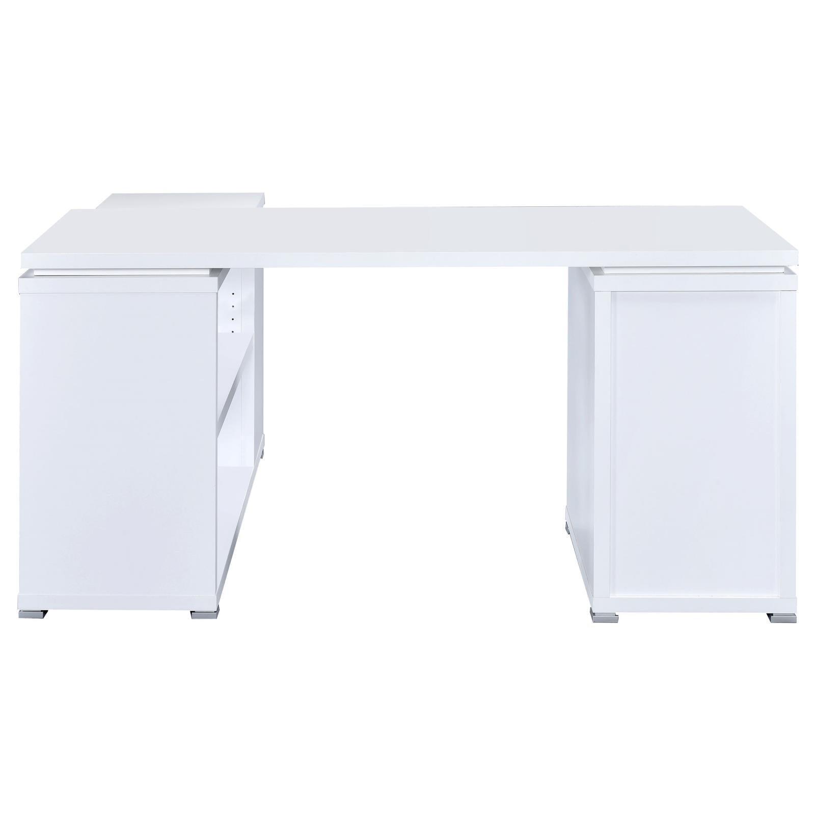 Yvette White L-shape Office Desk - Ella Furniture