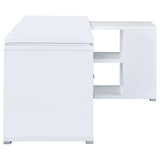 Yvette White L-shape Office Desk - Ella Furniture