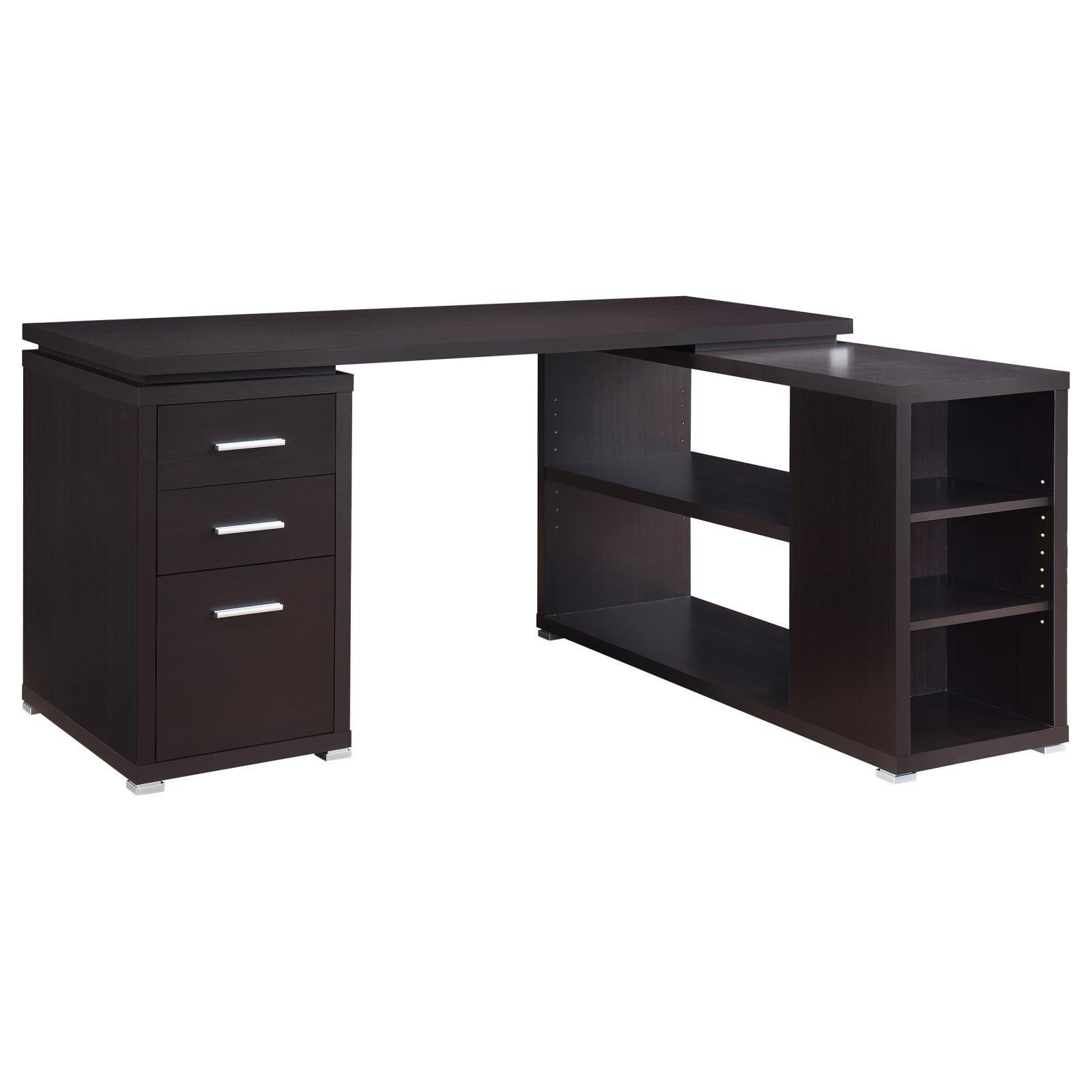 Yvette Warm Cappucino L-shape Office Desk - Ella Furniture