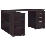 Yvette Warm Cappucino L-shape Office Desk - Ella Furniture