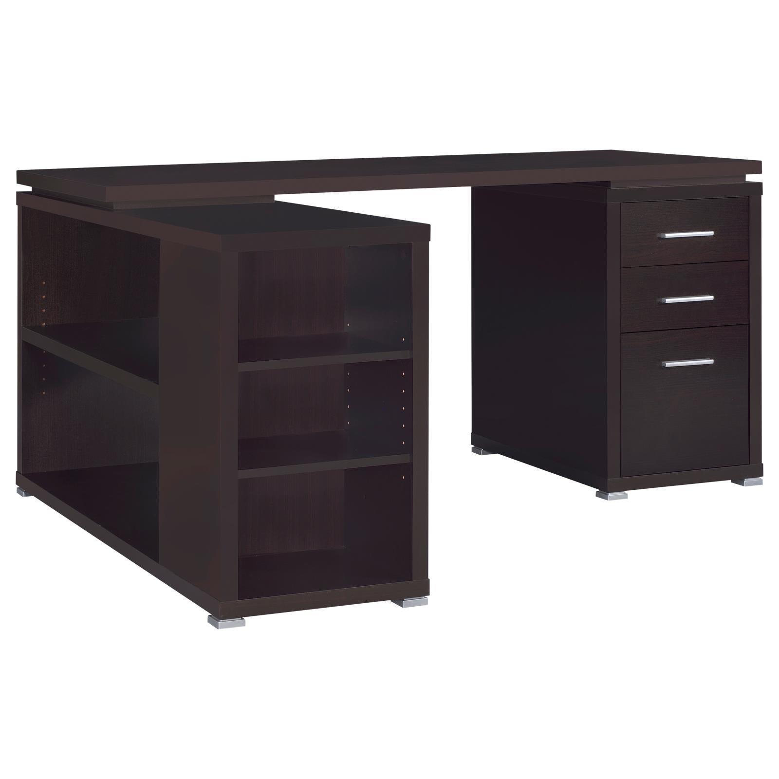 Yvette Warm Cappucino L-shape Office Desk - Ella Furniture