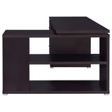 Yvette Warm Cappucino L-shape Office Desk - Ella Furniture