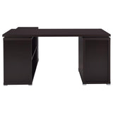 Yvette Warm Cappucino L-shape Office Desk - Ella Furniture