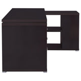 Yvette Warm Cappucino L-shape Office Desk - Ella Furniture