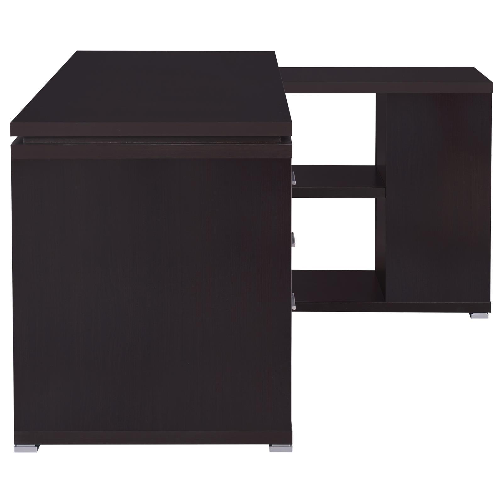 Yvette Warm Cappucino L-shape Office Desk - Ella Furniture