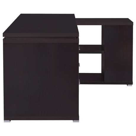 Yvette Warm Cappucino L-shape Office Desk - Ella Furniture