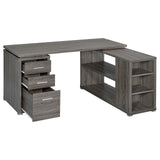 Yvette Natural Grey L-shape Office Desk - Ella Furniture