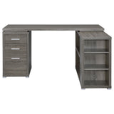 Yvette Natural Grey L-shape Office Desk - Ella Furniture