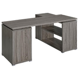 Yvette Natural Grey L-shape Office Desk - Ella Furniture