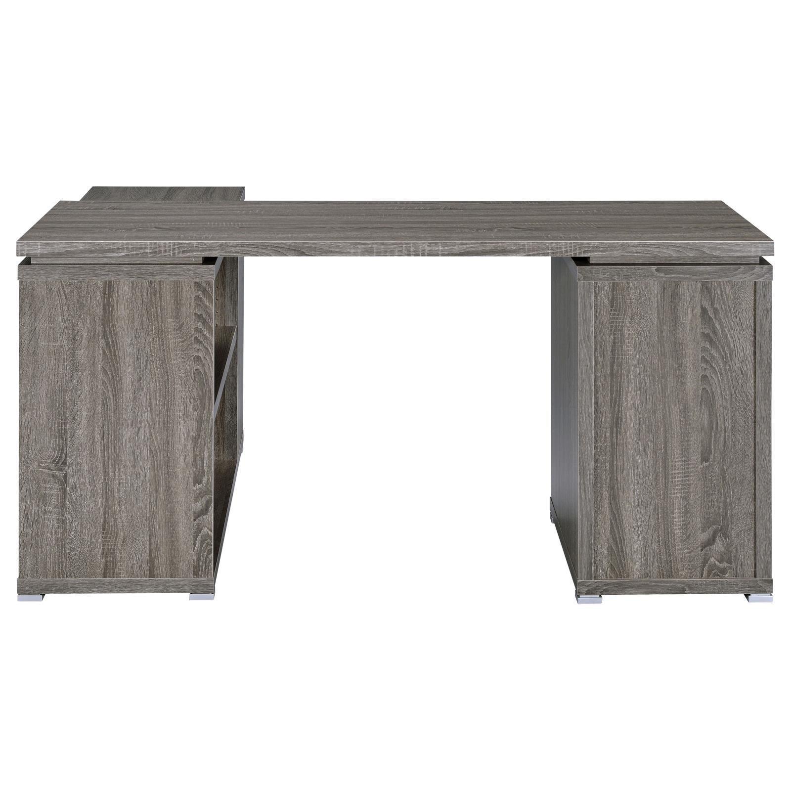 Yvette Natural Grey L-shape Office Desk - Ella Furniture