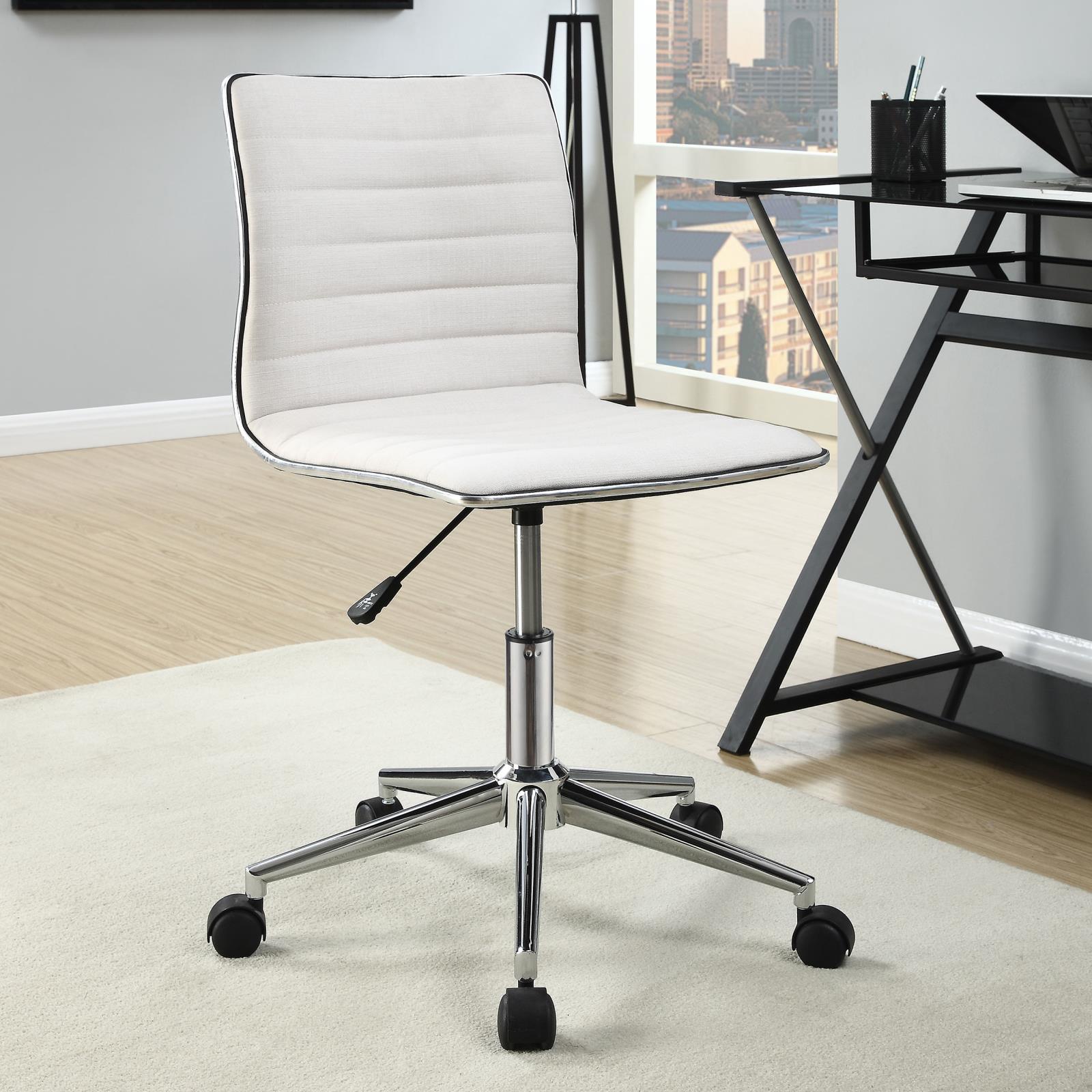 White Upholstered Office Chair 800726 - Ella Furniture
