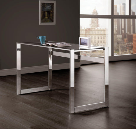 Hartford Glass Shelf Bookcase Chrome - Ella Furniture