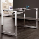 Hartford Chrome Writing Desk - Ella Furniture