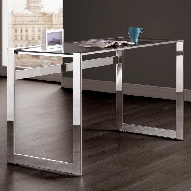 Hartford Chrome Writing Desk - Ella Furniture